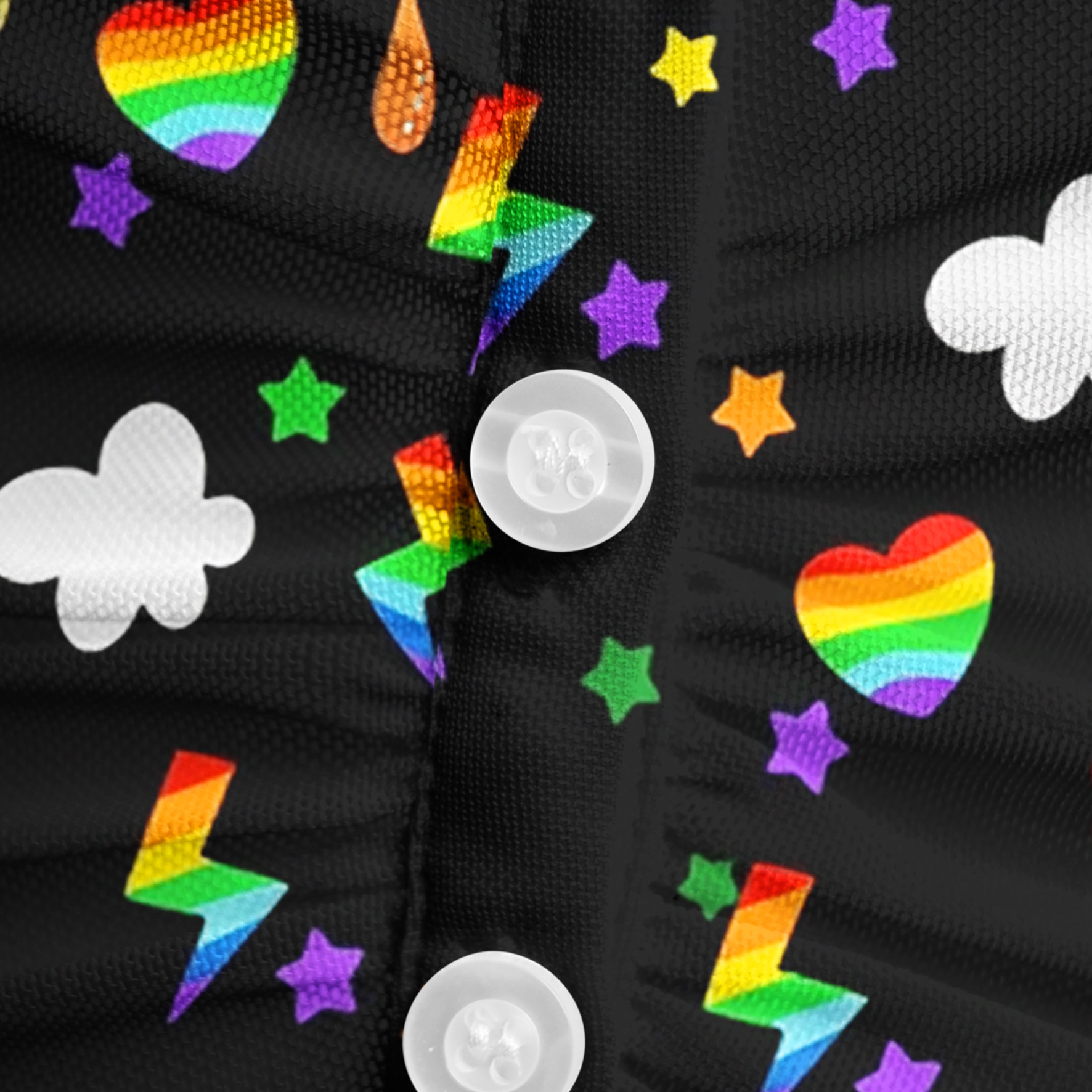 Purplehecate Rainbow Sacred Heart All Seeing Eye Pride Mesh Button Up Shirt