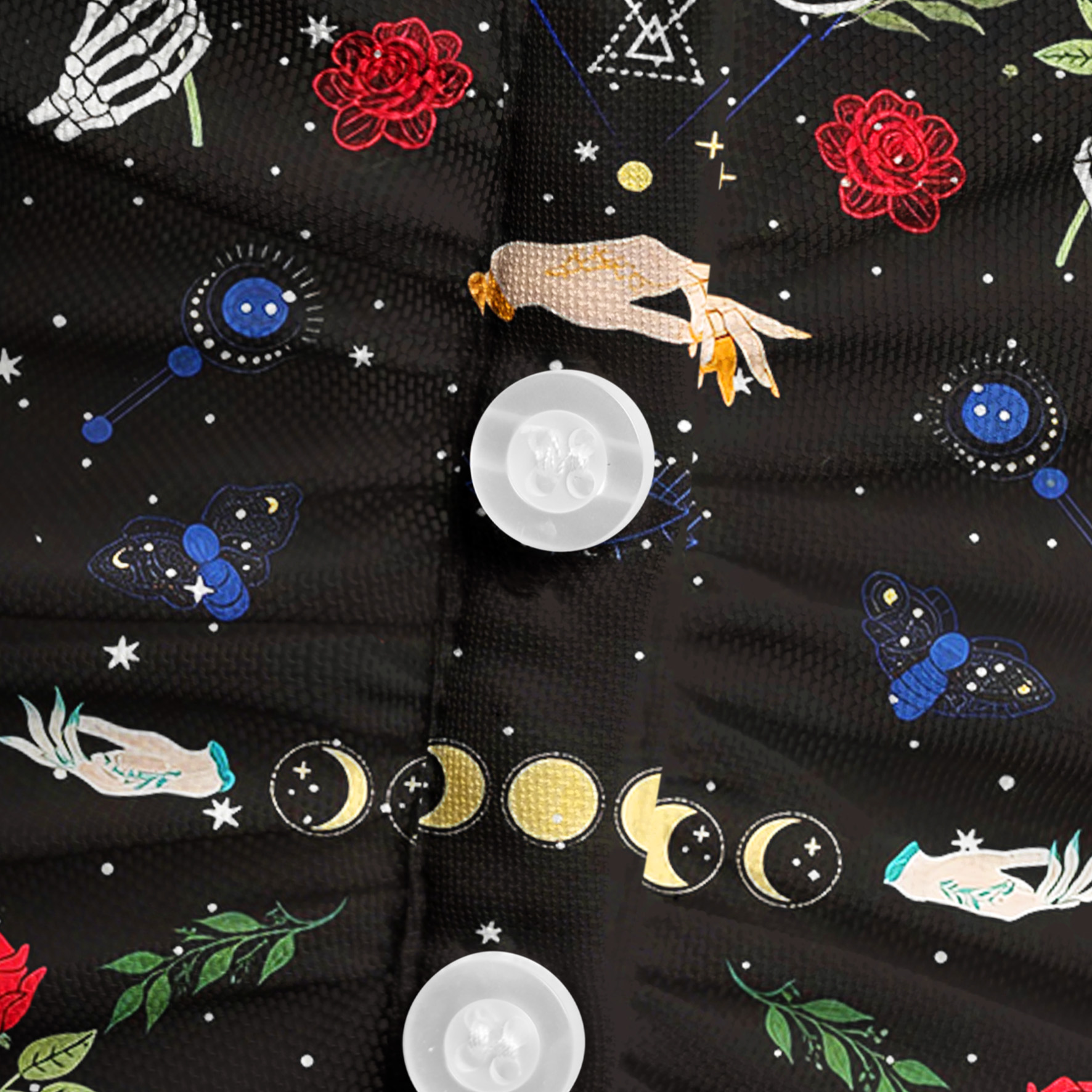 Purplehecate Moonlight Metamorphosis Mesh Button Up Shirt