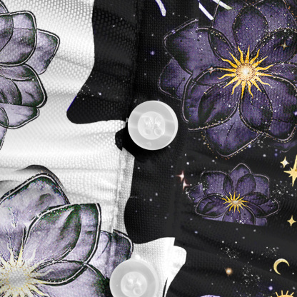 Purplehecate Starlit Cats & Butterflies Mesh Button Up Shirt