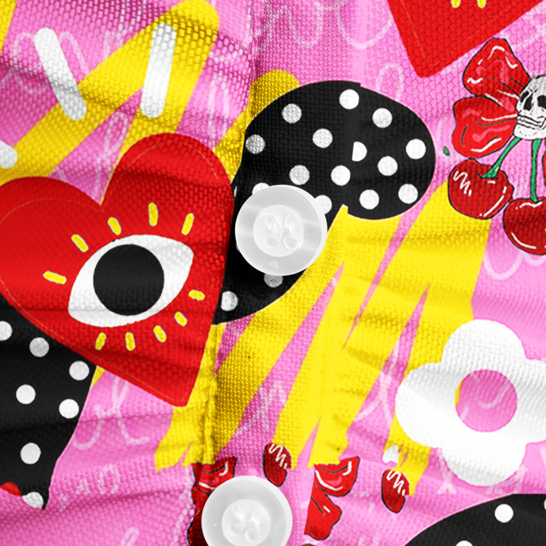 Purplehecate Evil Eye Heart Mesh Button Up Shirt