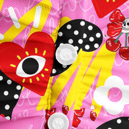 Purplehecate Evil Eye Heart Mesh Button Up Shirt