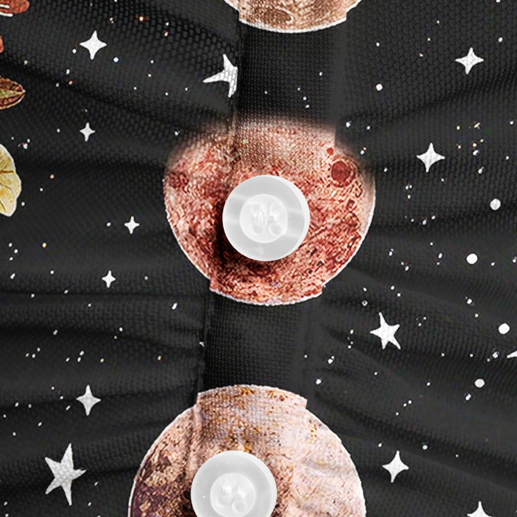 Purplehecate Moon Phase Floral Mesh Button Up Shirt
