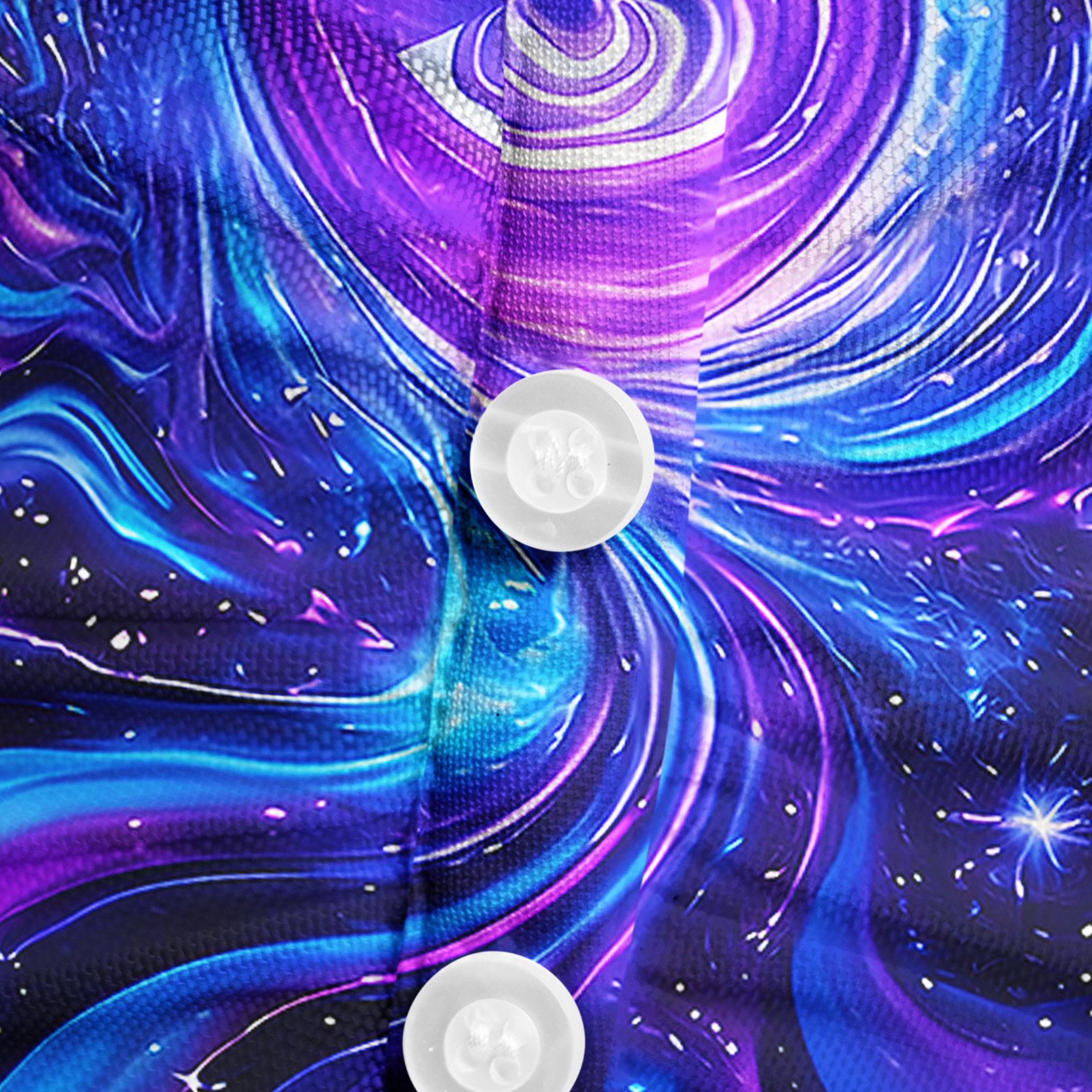 Purplehecate Galactic Heart Mesh Button Up Top