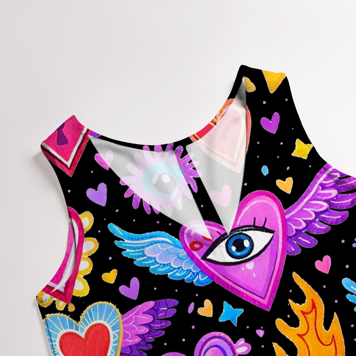 Purplehecate Mystic Heart Eye Wing Wide Leg Jumpsuit