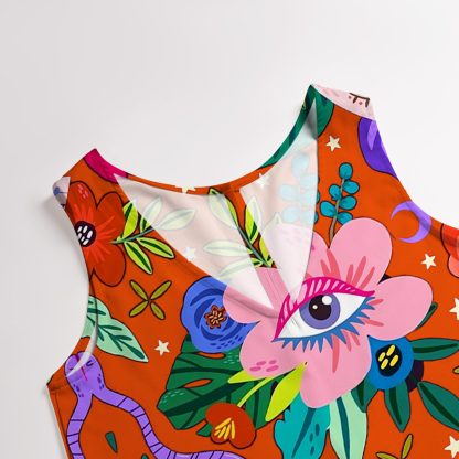 Purplehecate Eye of the Blossom Wide Leg Jumpsuit