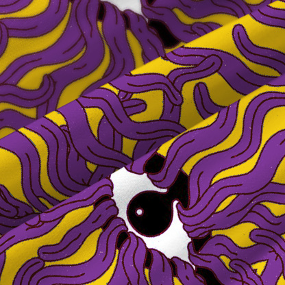 Purplehecate Psychedelic Wave Eyes Spaghetti Strap Midi Dress