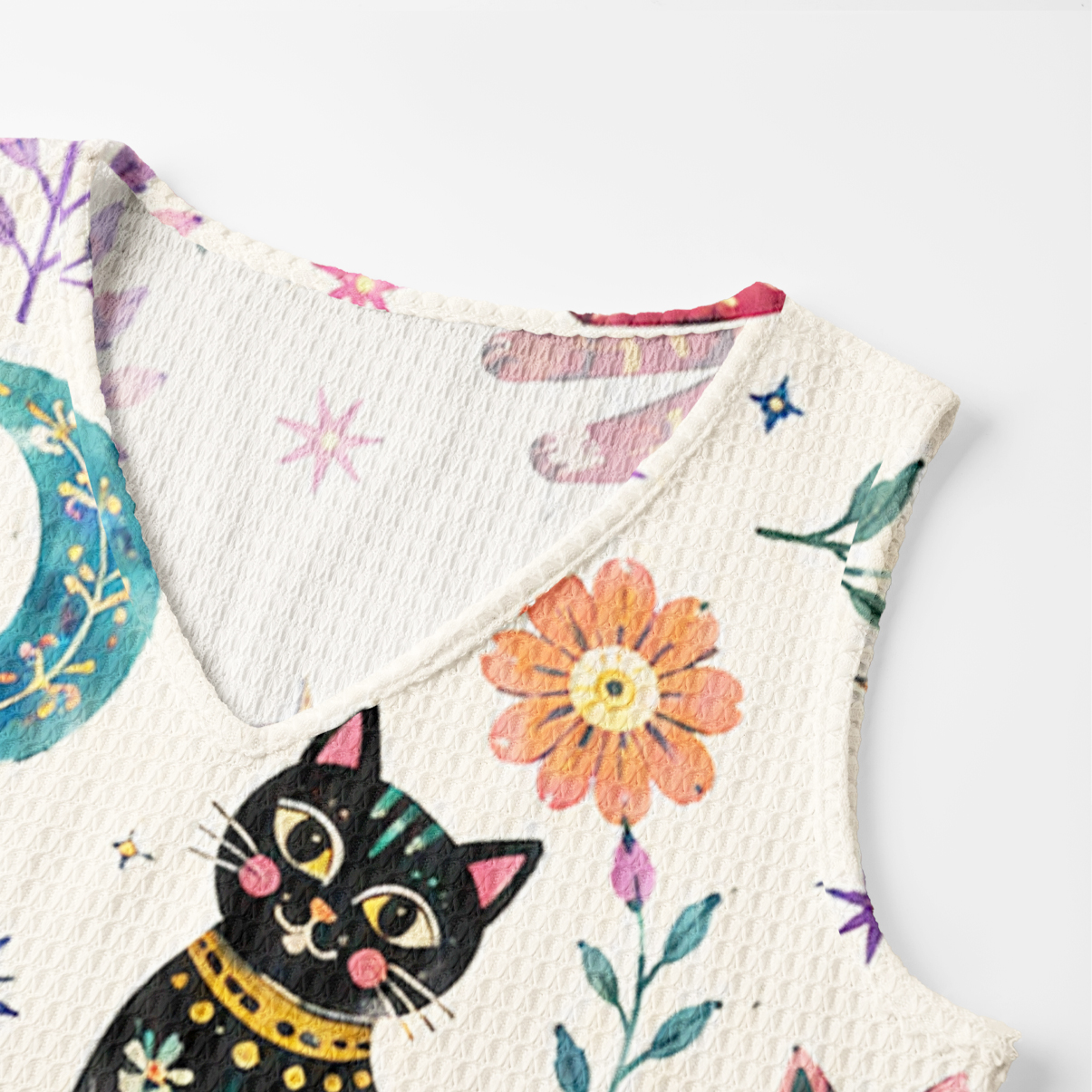 Purplehecate Rainbow Magic Cats Crochet Knit Maxi Dress