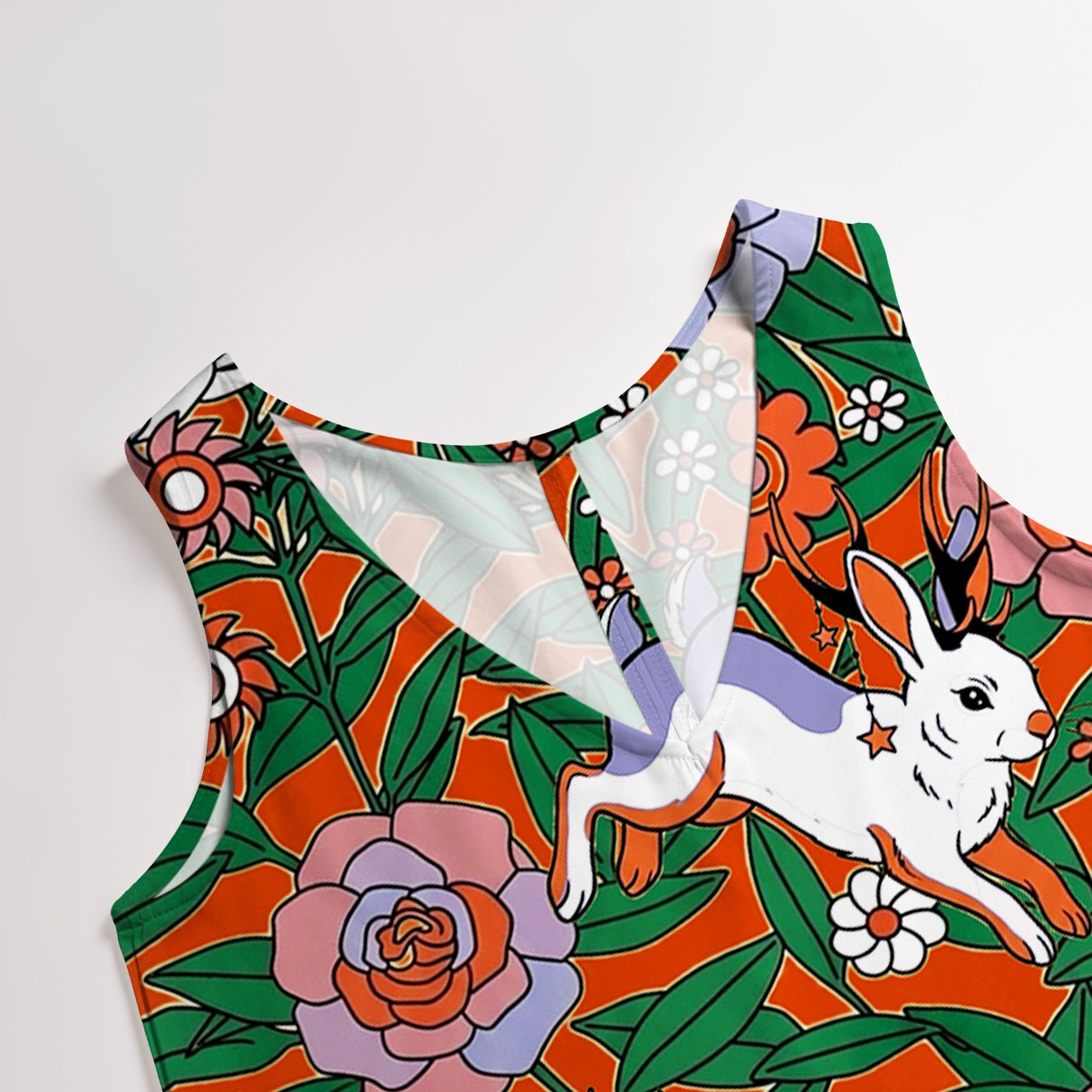 Purplehecate Mystic Blossom Bunny Garden Wide Leg Jumpsuit
