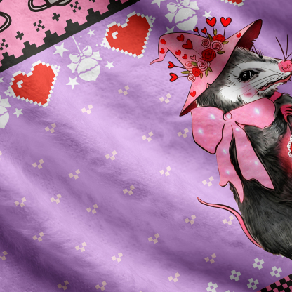 Purplehecate Funny Love Opossum Ugly Cardigan Sweaters