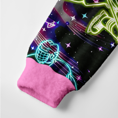 Purplehecate Neon Night Hockey Ugly Cardigan Sweaters