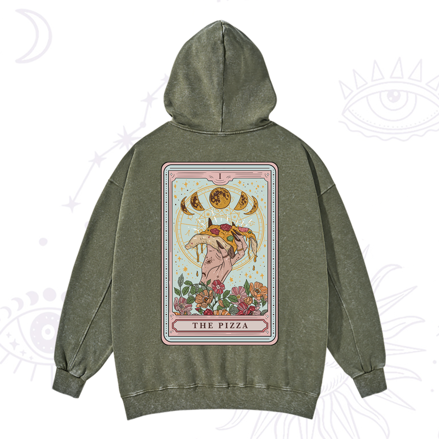 Purplehecate The Pizza Tarot Washed Hoodie
