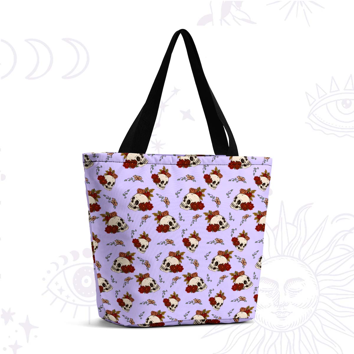 Purplehecate Flowers and Bones Tote Shopping Bag