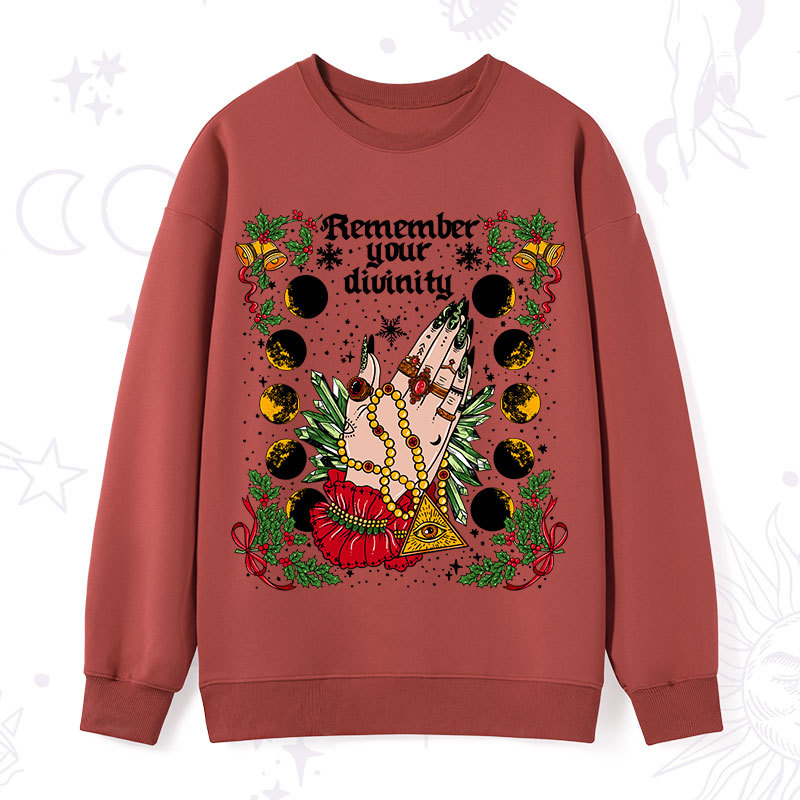 Purplehecate Christmas Remember Your Divinity Sweatshirt