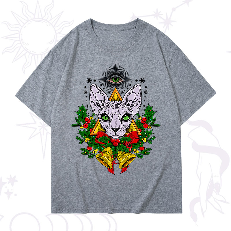 Purplehecate Christmas Mystical Cat T-Shirt
