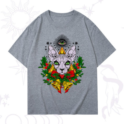 Purplehecate Christmas Mystical Cat T-Shirt