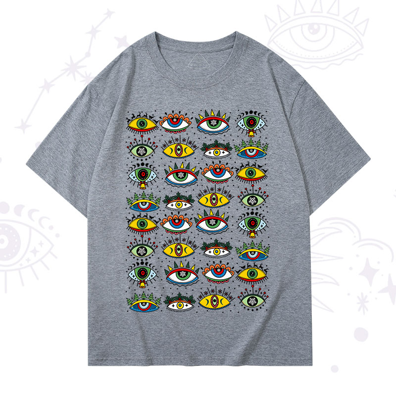 Purplehecate Christmas Evil Eye Pattern T-Shirt
