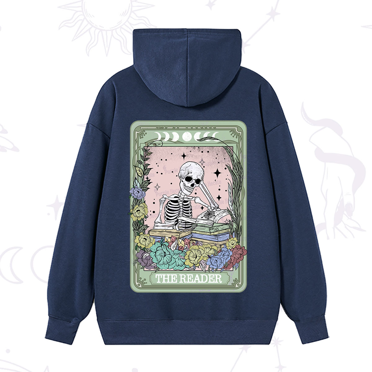 Purplehecate The Reader Bookworm Tarot Skeleton Hoodie