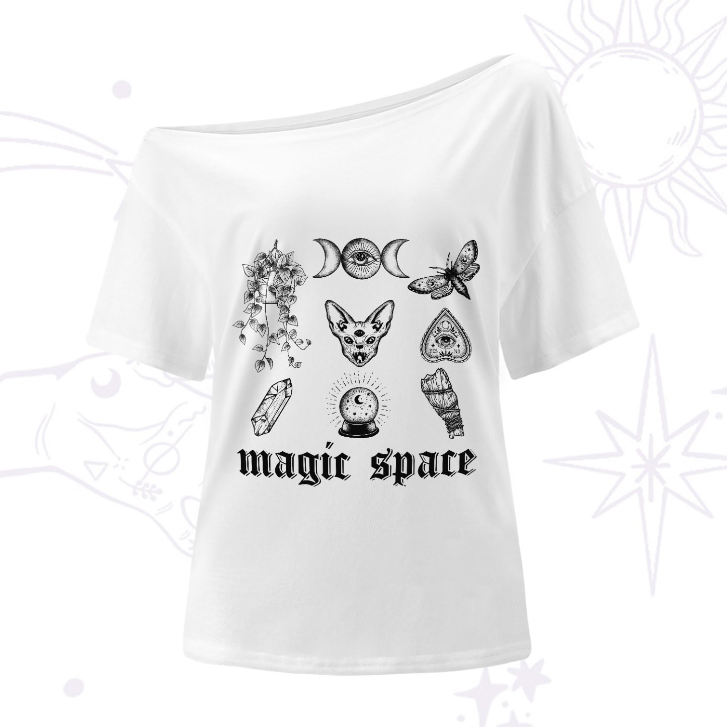 Purplehecate Magic Space One-Shoulder T-Shirt