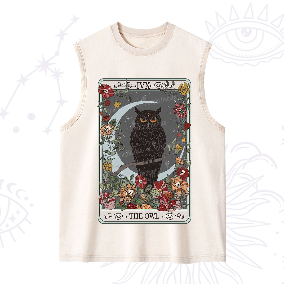 Purplehecate The Owl Tarot Washed Tank