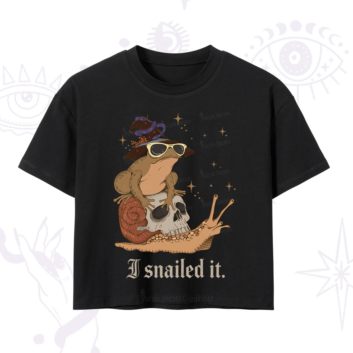 Purplehecate I Snailed It Crop T-Shirt