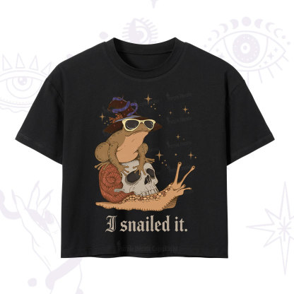 Purplehecate I Snailed It Crop T-Shirt