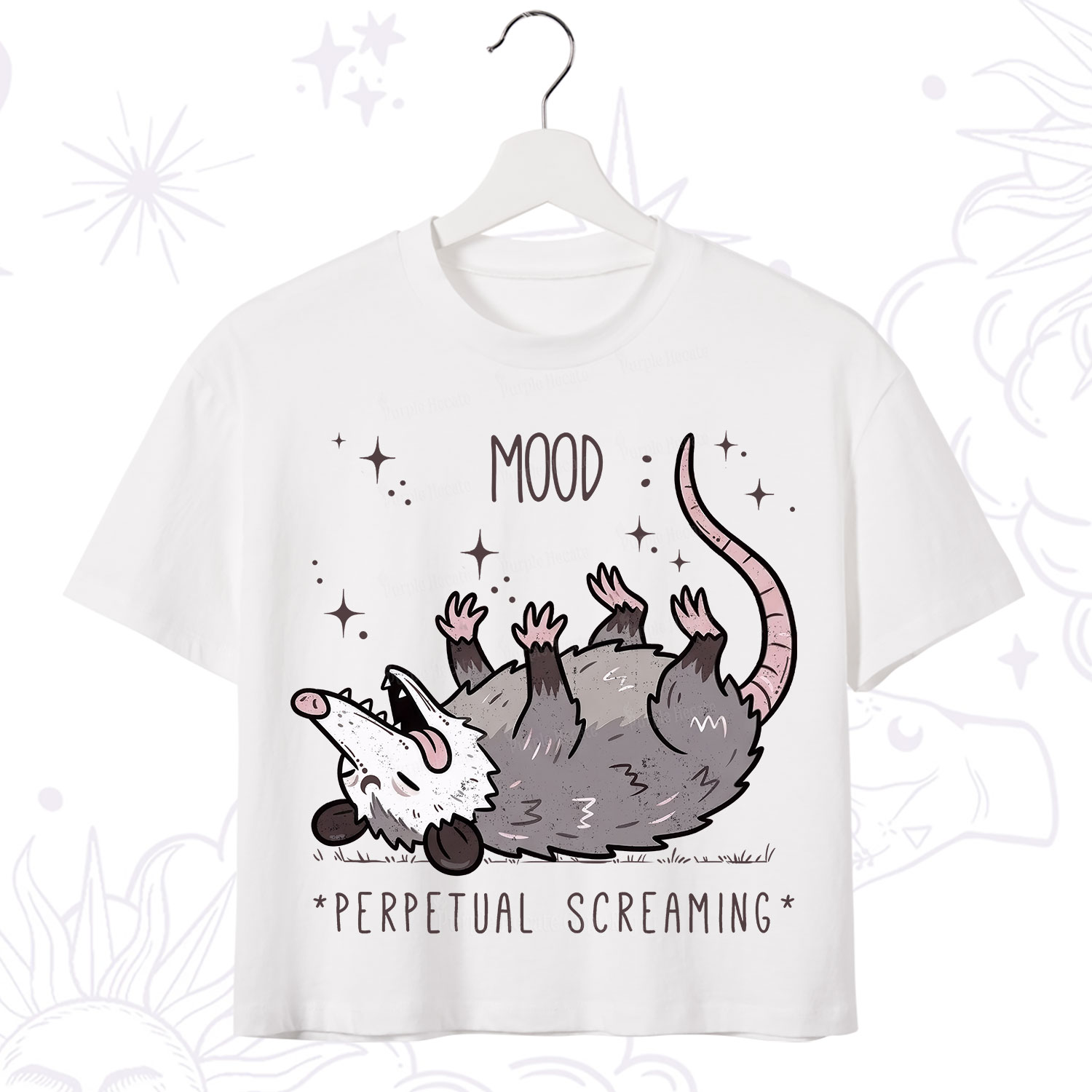 Purplehecate Mood Perpetual Screaming Opossum Crop T-Shirt