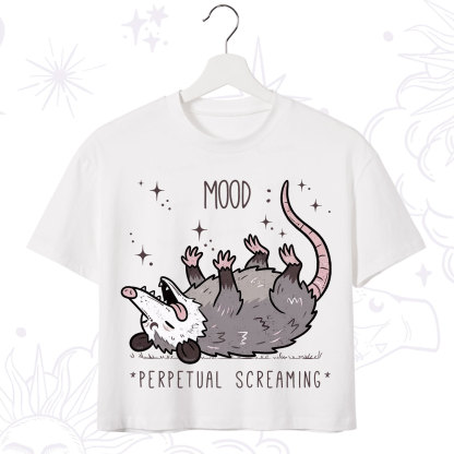 Purplehecate Mood Perpetual Screaming Opossum Crop T-Shirt