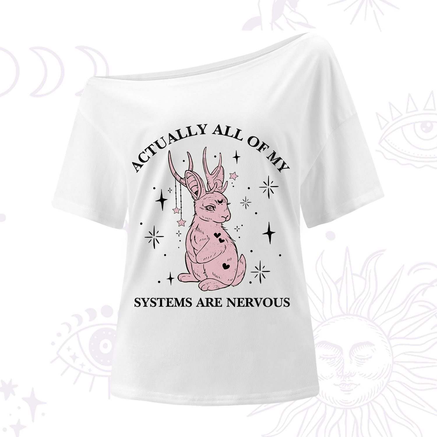 Purplehecate Actually All Of My Systems Are Nervous One Shoulder T-Shirt