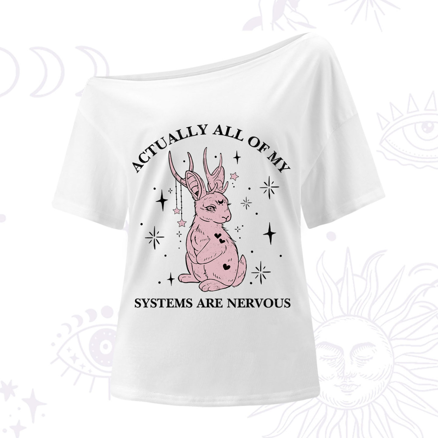 Purplehecate Actually All Of My Systems Are Nervous One Shoulder T-Shirt