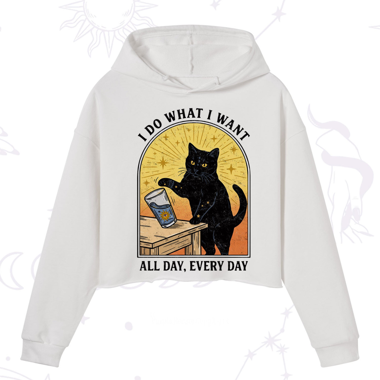 Purplehecate I Do What I What Crop Hoodie