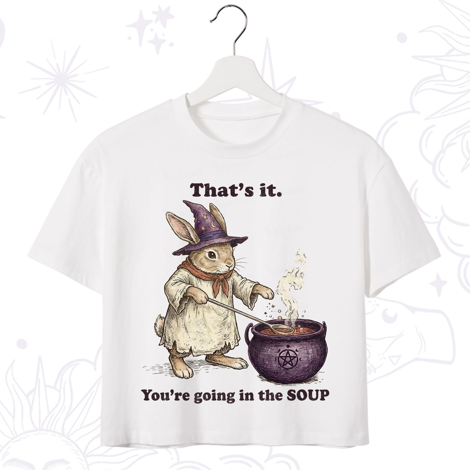 Purplehecate That's It You're Going in the Soup Witch Bunny Crop T-Shirt