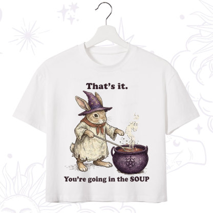 Purplehecate That's It You're Going in the Soup Witch Bunny Crop T-Shirt