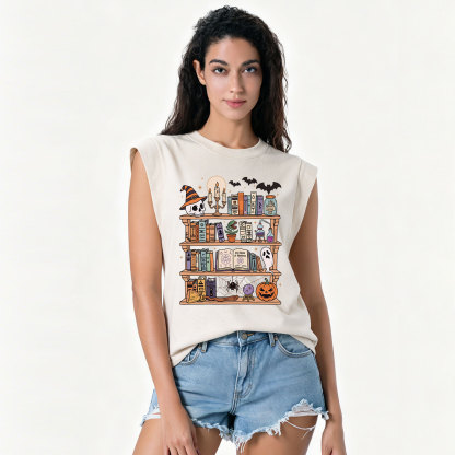 Purplehecate Halloween Library Vintage Washed Tank