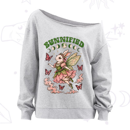 Purplehecate Bunnified Fairy Bunny Off The Shoulder Sweatshirt