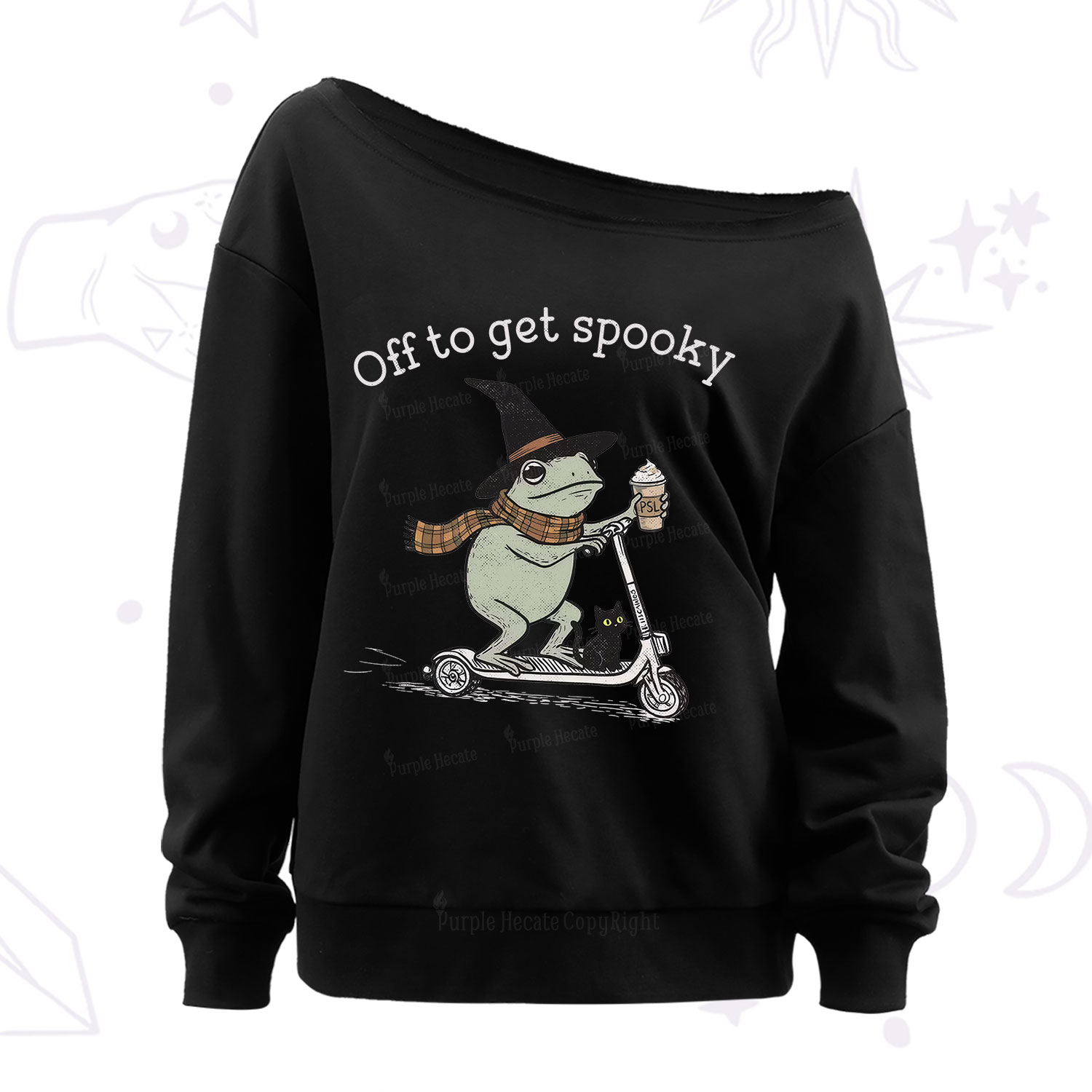 Purplehecate Off to get Spooky Halloween Forg Off The Shoulder Sweatshirt