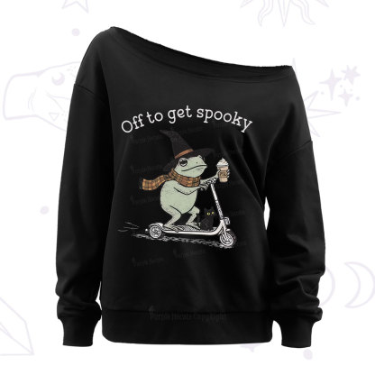 Purplehecate Off to get Spooky Halloween Forg Off The Shoulder Sweatshirt