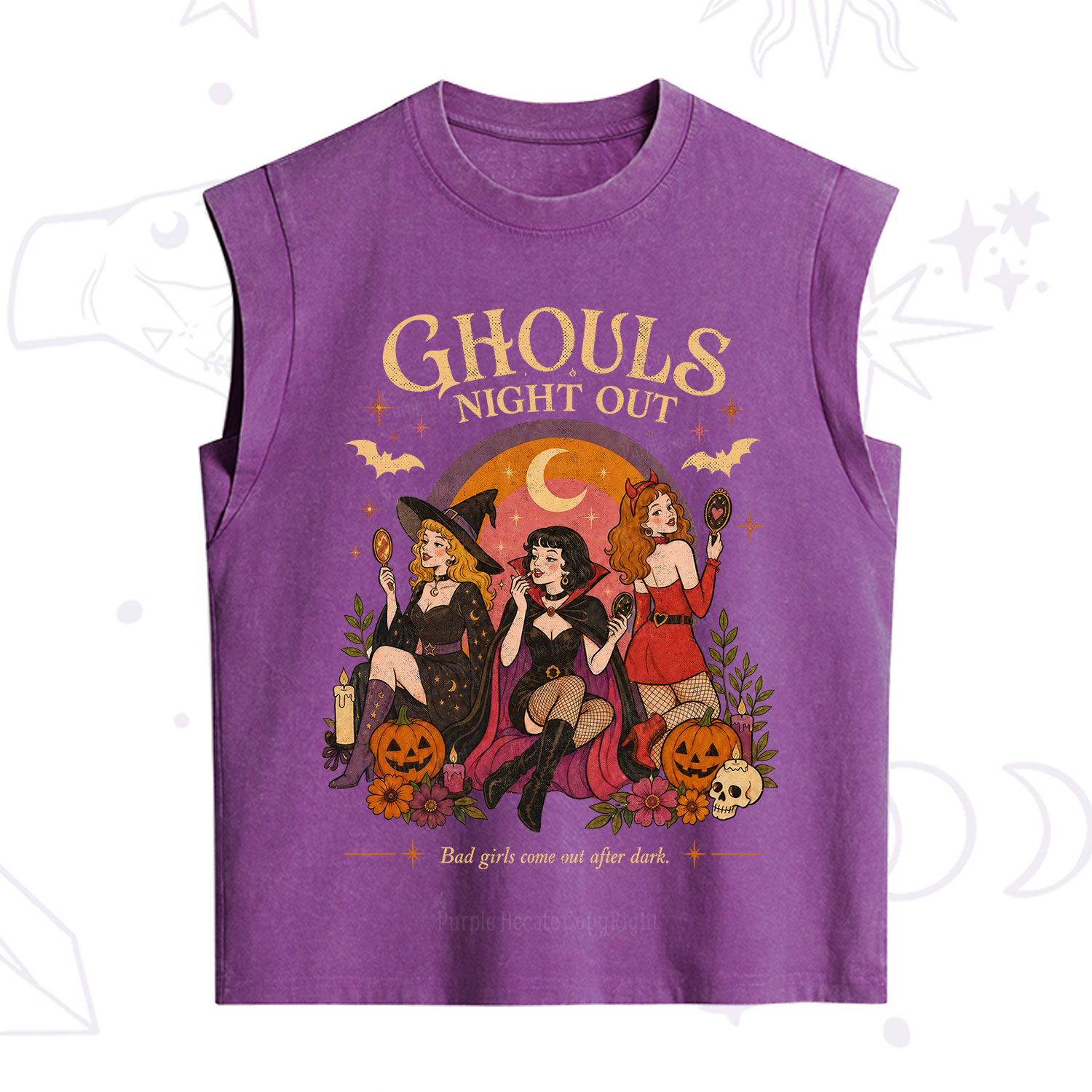 Purplehecate Ghouls Night Out Vintage Washed Tank