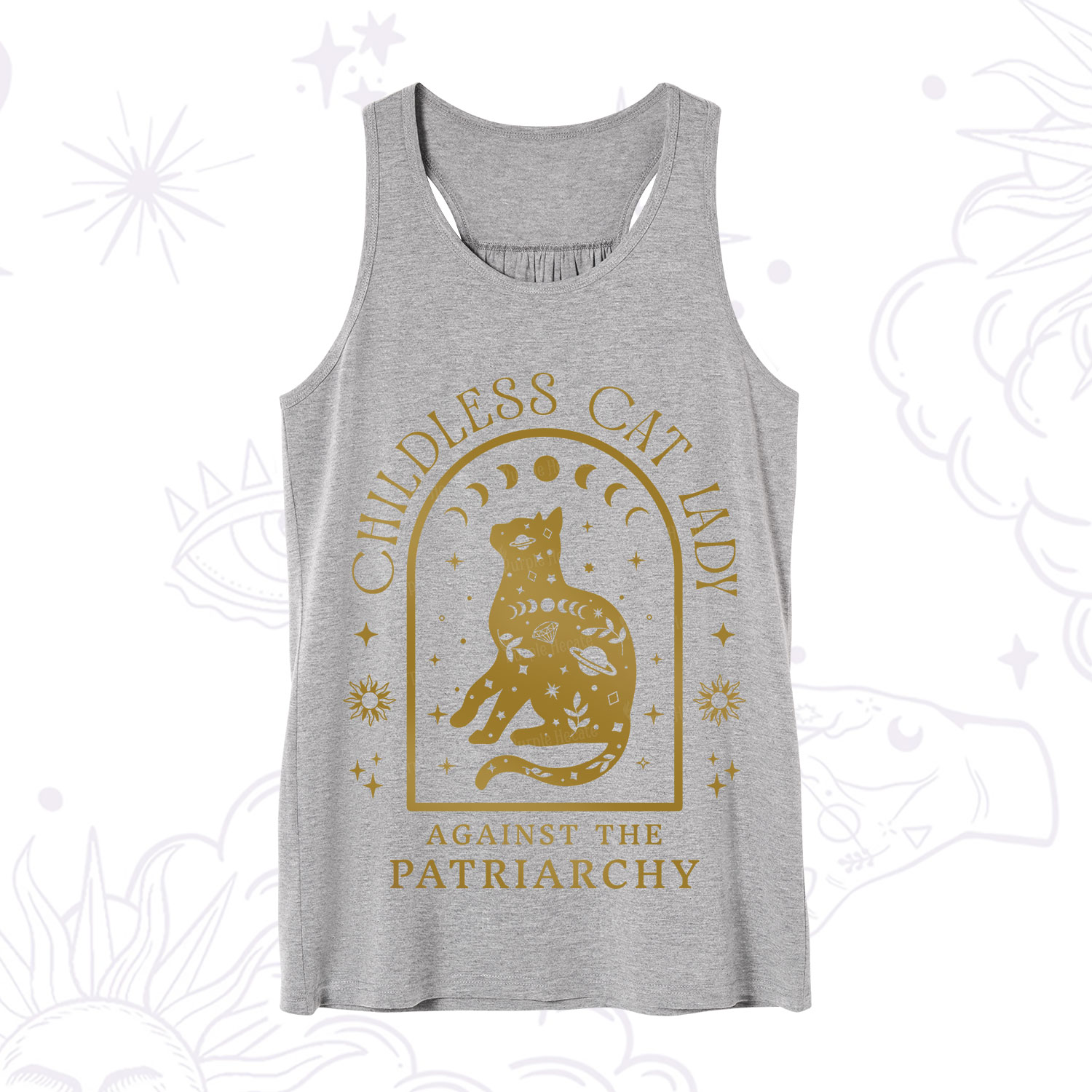 Purplehecate Childless Cat Lady Against the Patriarchy Tank