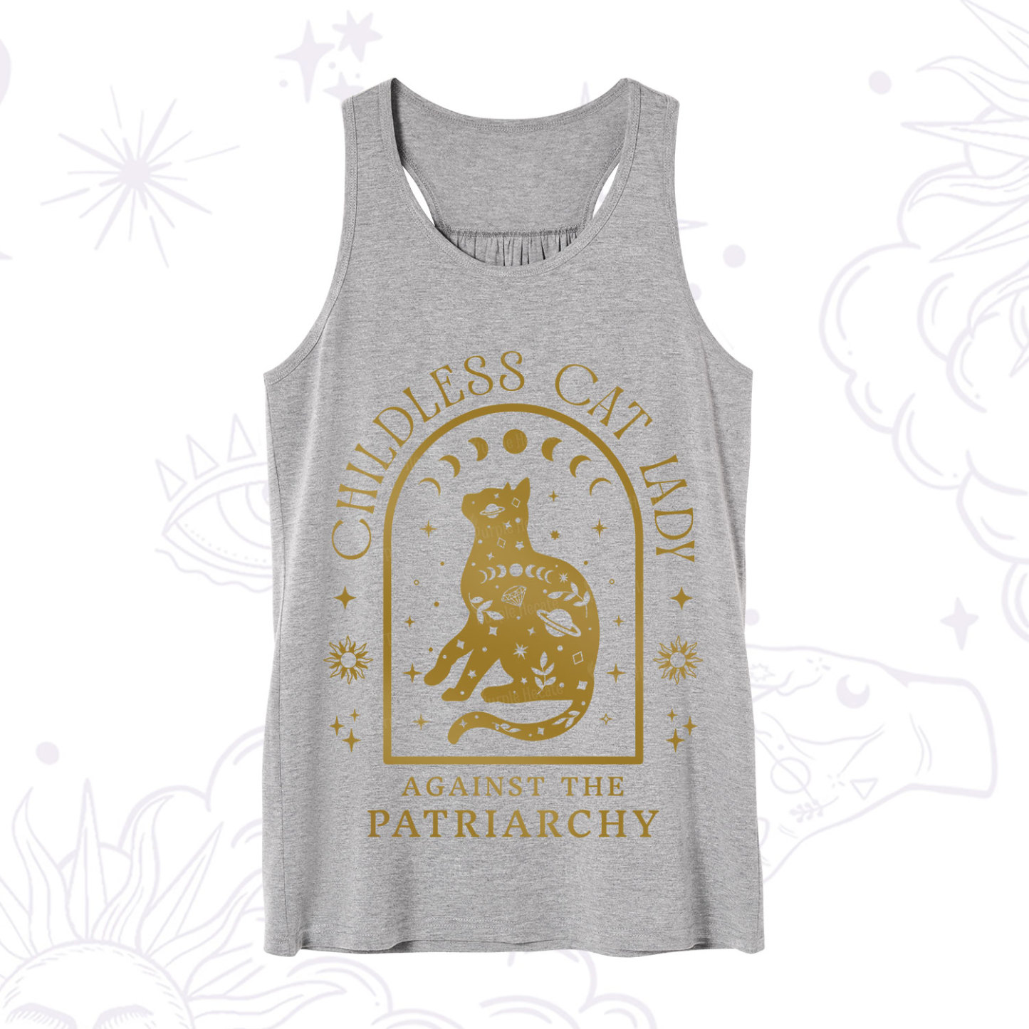 Purplehecate Childless Cat Lady Against the Patriarchy Tank