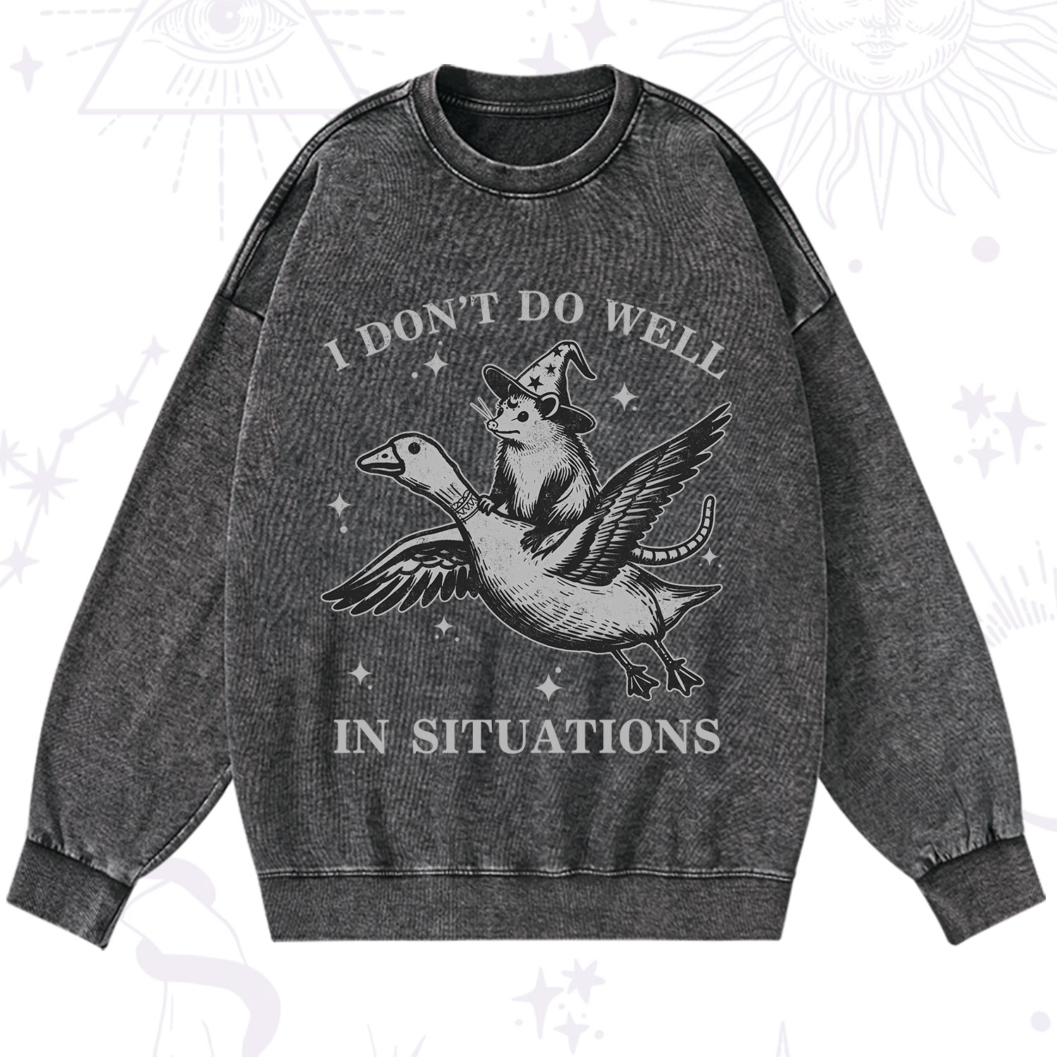 Purplehecate I Don't Do Well In Situations Washed Sweatshirt