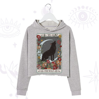 Purplehecate The Wolf Tarot Crop Hoodie