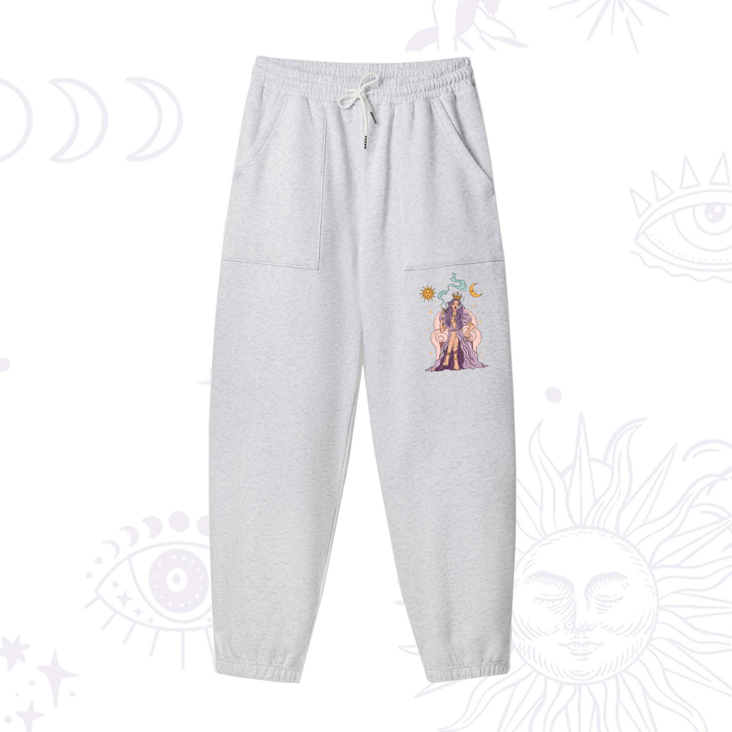 Purplehecate The High Priestess Tarot Card Fleece Sweatpants