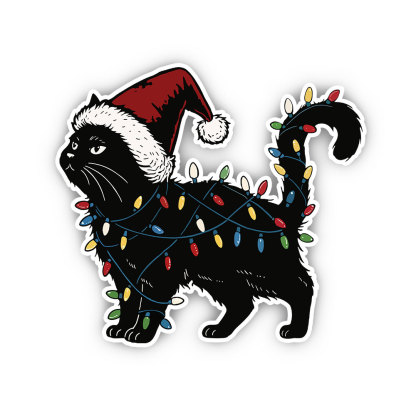 Purplehecate Cute Cat Christmas Sticker