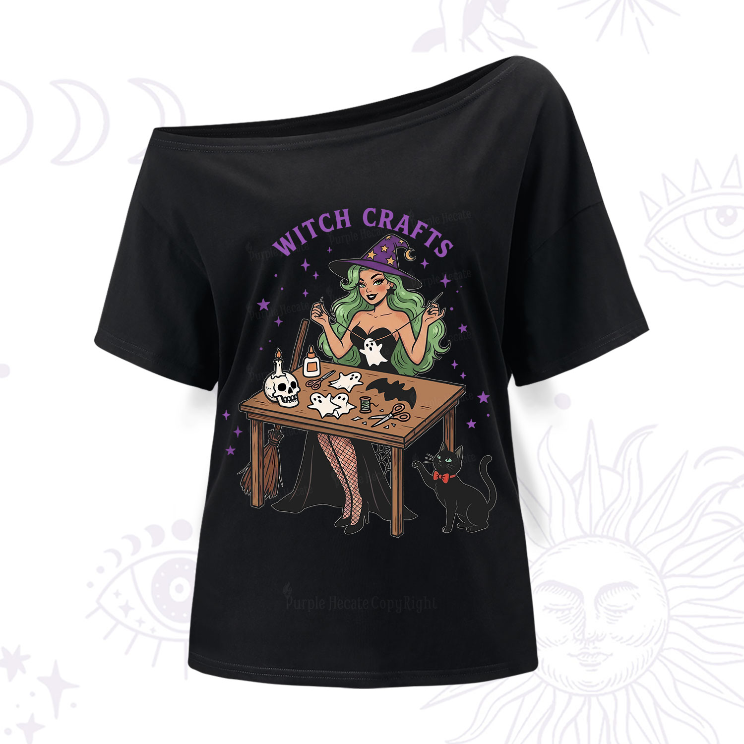 Purplehecate Quirky Witch Crafts One Shoulder T-Shirt