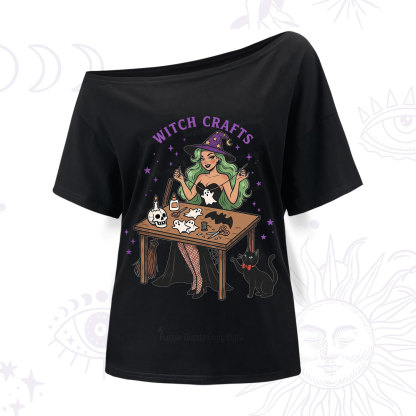 Purplehecate Quirky Witch Crafts One Shoulder T-Shirt