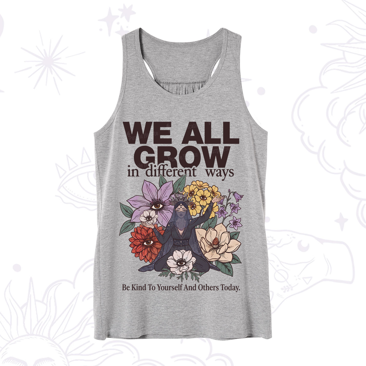 Purplehecate We All Grow Different Ways Floral Tank