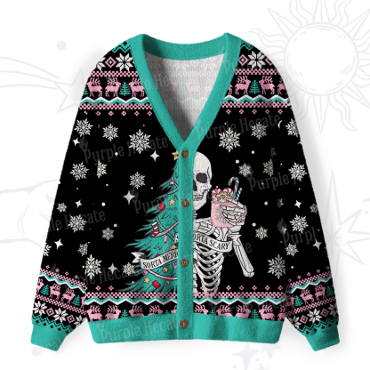 Purplehecate Sorta Merry Sorta Scary Christmas Ugly Cardigan Sweaters