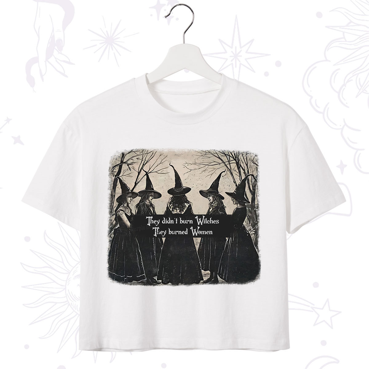 Purplehecate They Didn't Burn Witches They Burned Women Crop T-Shirt