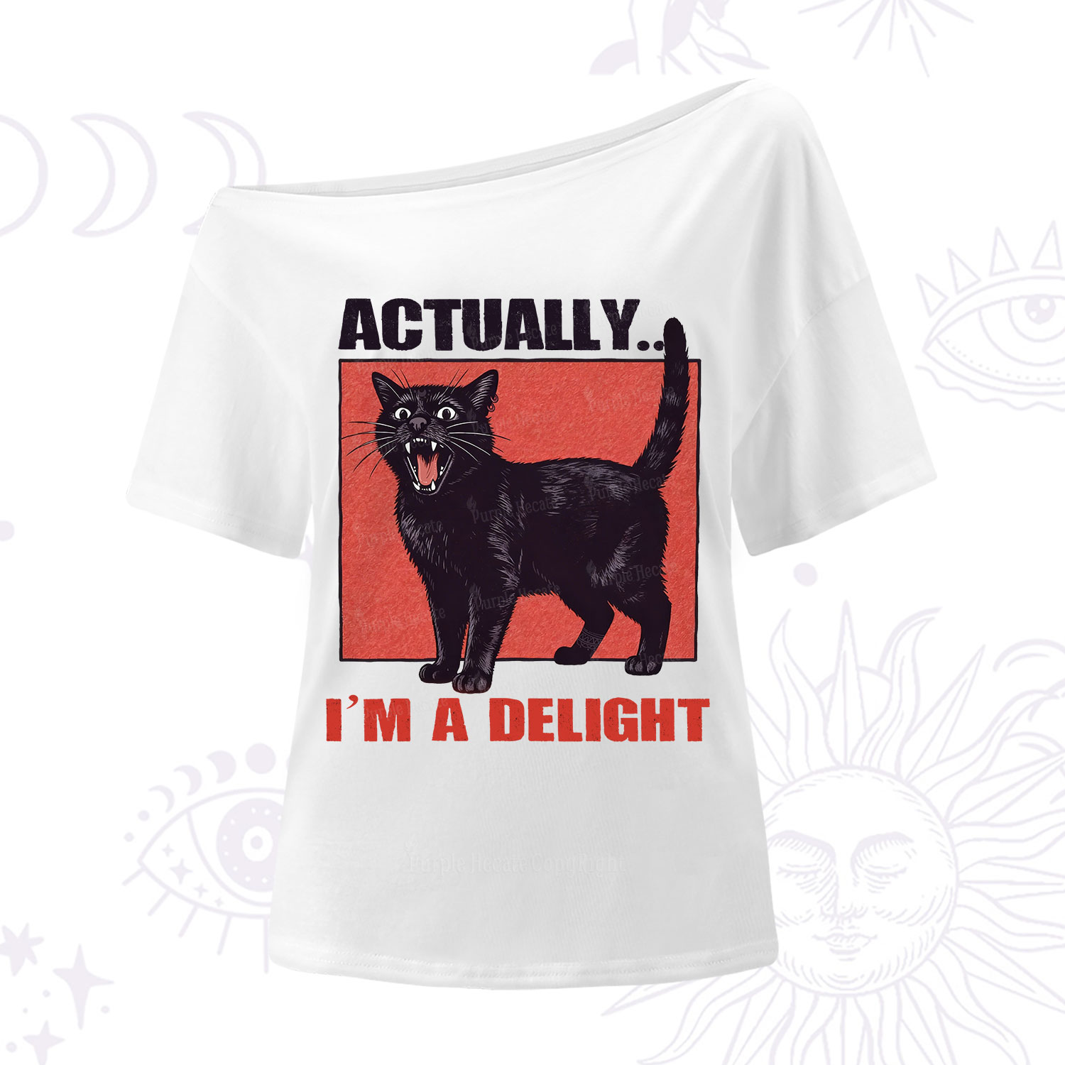 Purplehecate Actually Im a Delight One Shoulder T-Shirt