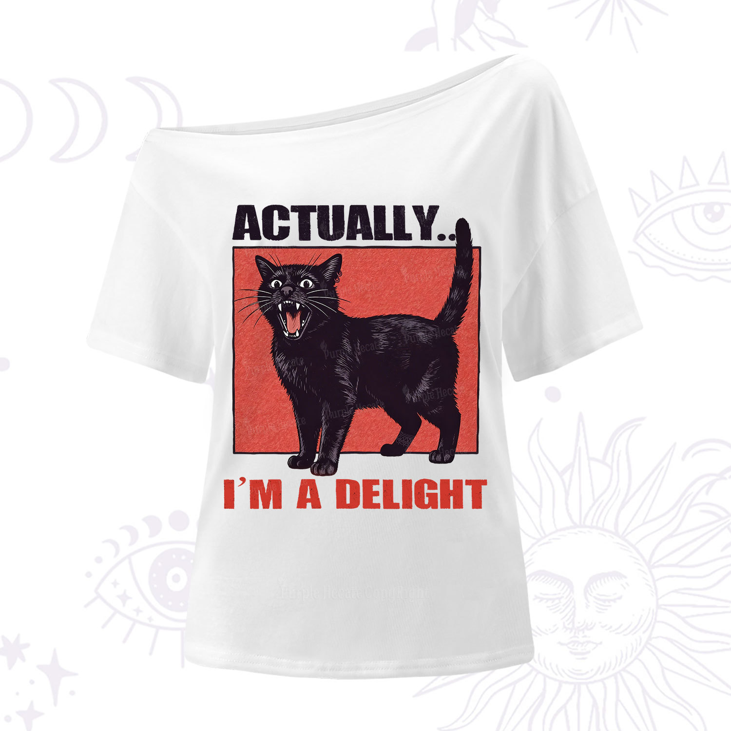 Purplehecate Actually Im a Delight One Shoulder T-Shirt